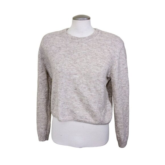 Wilfred Aubri Sweater Alpaca Blend Cropped Womens Size M Beige Relaxed Fit Soft - Picture 1 of 7